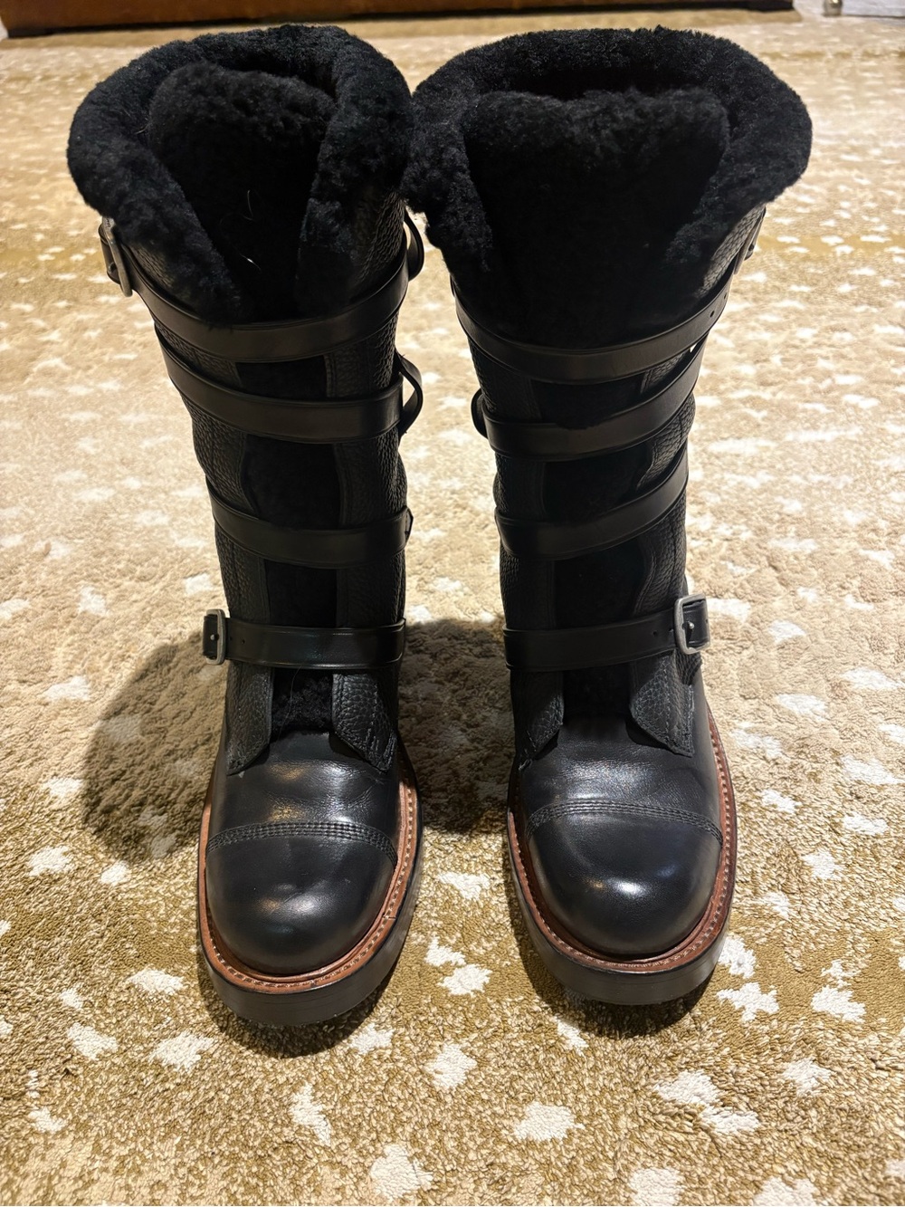 Coach Black Leather Moto Boots - Worn Once. - Picture 5 of 5